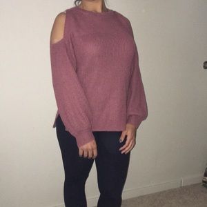 NWT Rose Cold Shoulder Sweater